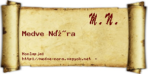 Medve Nóra névjegykártya